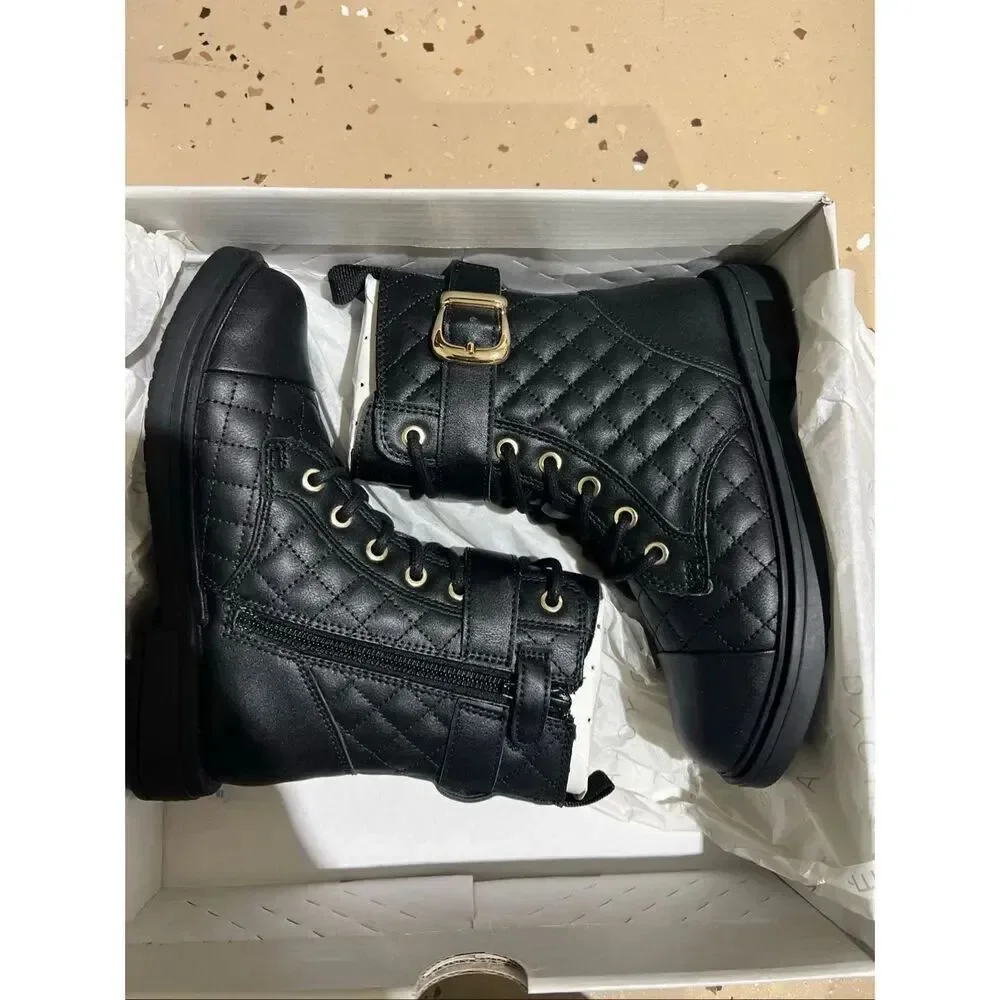 Geox NWT Girls’ Eclair 30 Synthetic Leather Boots Black Youth US 12